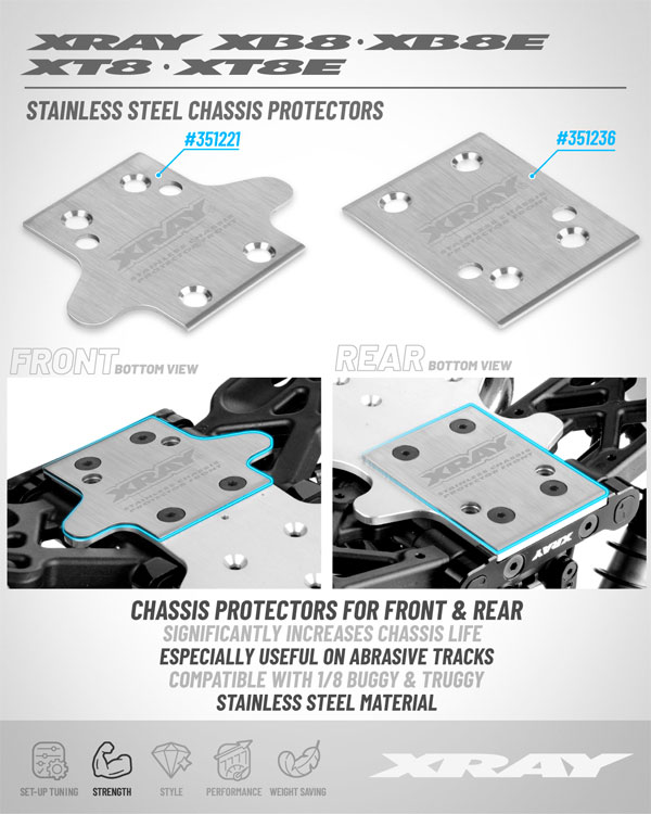 SMI XRAY News New Chassis Protector Front & Rear