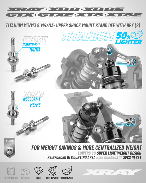 SMI XRAY News Obere Titan D�mpferhalter