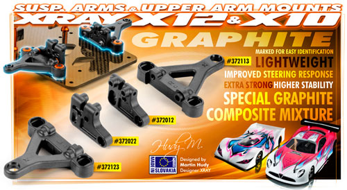 SMI XRAY News X10/X12 Graphit Aufhngungsteile 