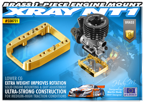 SMI XRAY News NT1 einteiliger Messingmotorhalter 