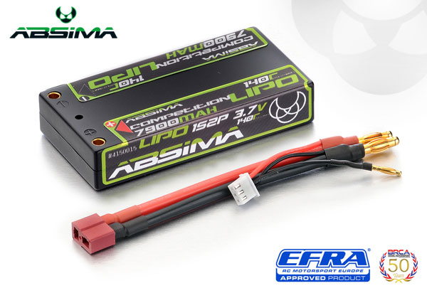 Absima Comp Lipo 7900mAh 140C 1S2P HC 4mm
