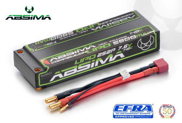 Absima Comp Lipo 5900mAh 140C 2S2P HV 5mm