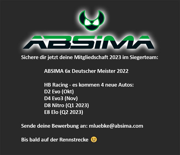 Absima Werde Teil des Teams