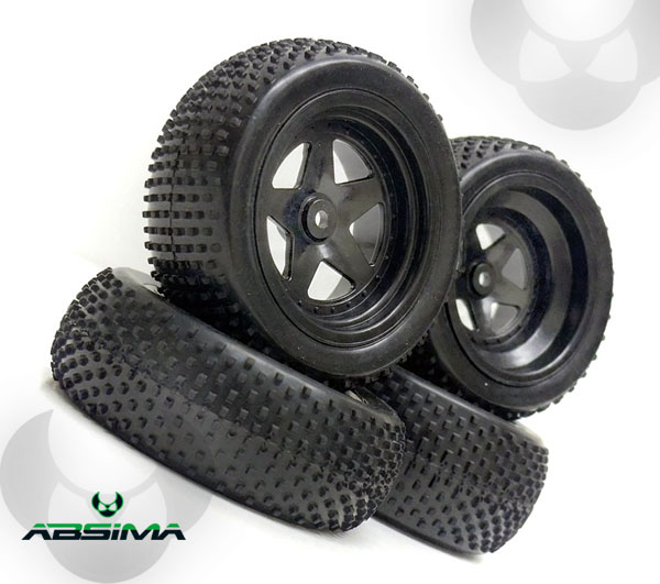 Absima R�derset Mini Block �schwarz (4)