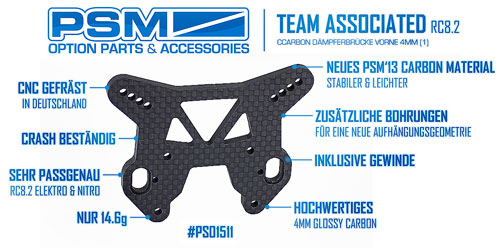 PSM Carbon D�mpferbr�cken RC8.2