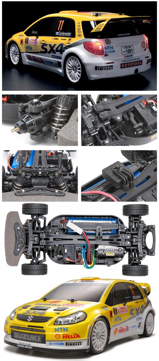 Tamiya Suzuki SX4 WRC im Detail.