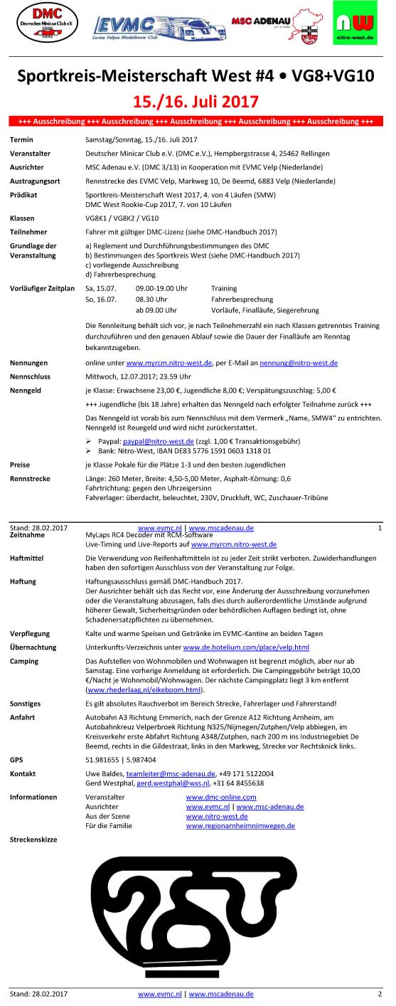 Veranstaltung SMW #4 @ Velp/NL am 15./16. Juli.